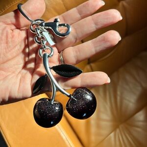 Coach Black Cherry Keychain Bag Charm